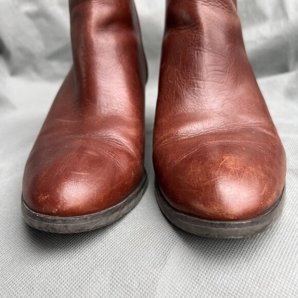 Enzo Angiolini Size 9.5 Ankle Boots Konak Shoes Leather Brown Red Jizelle - Picture 7 of 12